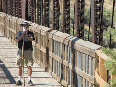 On an old railroad bridge over the Snake River.JPG