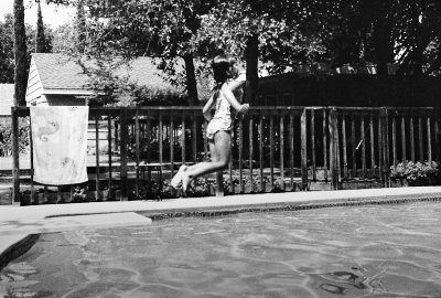 Swimming at Joanne and Dave's house