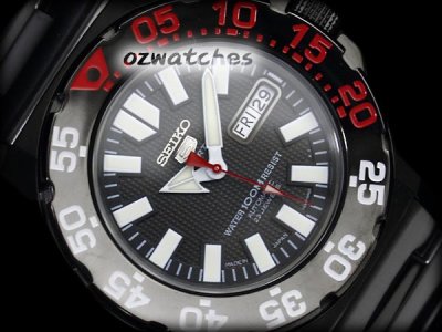 SEIKO 5 SPORTS AUTO DIVER SNZF51 SNZF51J1 FULL BLACK, JAPAN