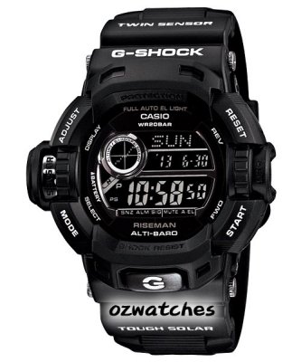 2012 CASIO G-SHOCK RISEMAN G-9200 G-9200BW-1 G-9200BW-1DR SOLAR POWER ALL BLACK