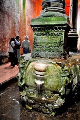 Medusa's head in Istanbul's cisterns.
