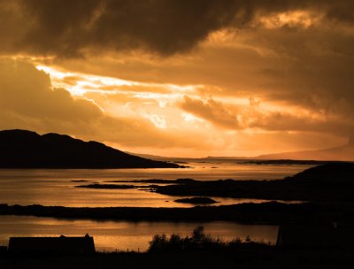 Stormy sunset over west coast of Scotland
