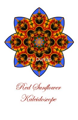61 - Red Sunflower Kaleidoscope Card