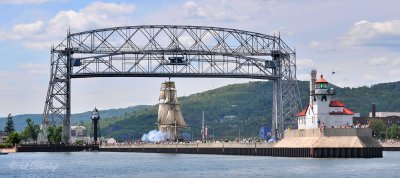 Tall Ships TS20: View Of Cannon Firing From Outside Duluth Harbor