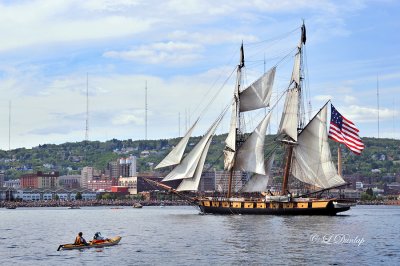Tall Ships TS6: US Brig Niagara And Kayak Along Duluth's Shoreline