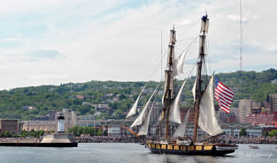 Tall Ships TS7: US Brig Niagara Approaching Duluth Ship Canal