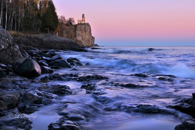 30.5 - Split Rock Lighthouse In After Glow Colors, Oct. 2nd