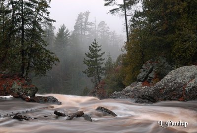 56 - At the Top of Big Manitou Falls:  Foggy Evening