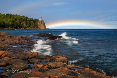 27 - Split Rock Lighthouse And Low Rainbow