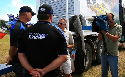 Doosan Drivers being interviewed for TV.