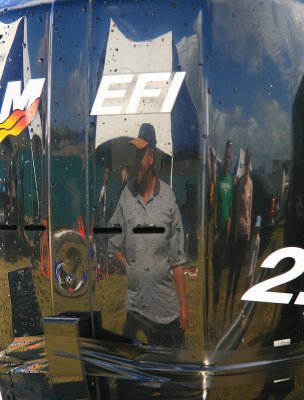 Reflections on the outboard.
