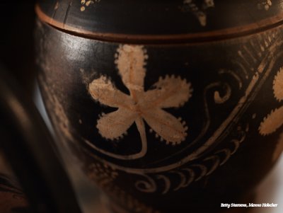 Leaf detail on vase from local culture