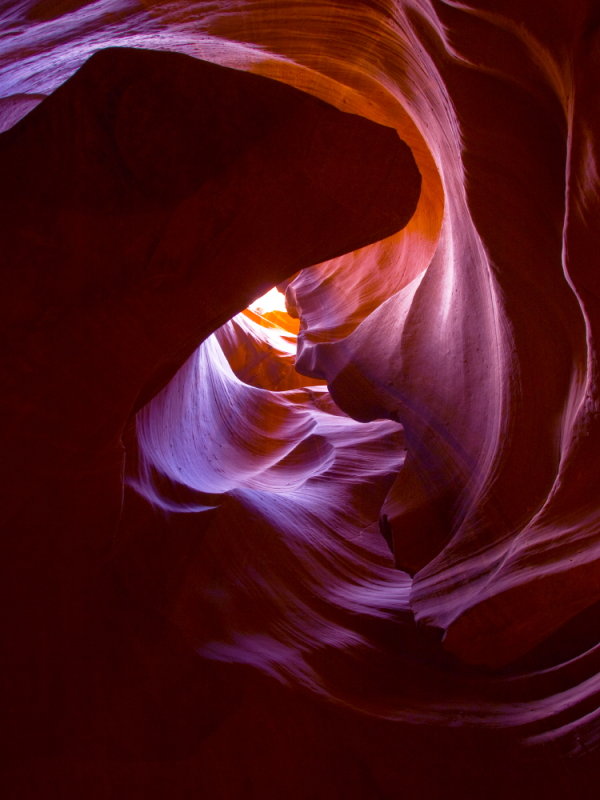 Upper Antelope Canyon - slot canyon - looking toward the top