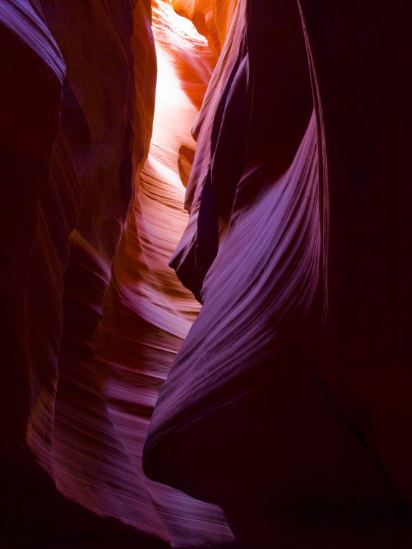 Upper Antelope Canyon - slot canyon - looking toward the top