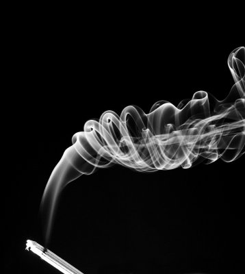 Smoke B&W original with incense stick showing