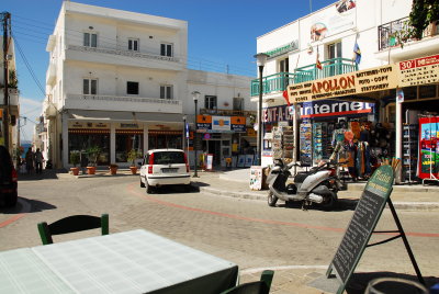 View from the Platia Resturant, on the square, Chora,  .