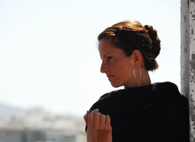 She is also waiting for the ferry