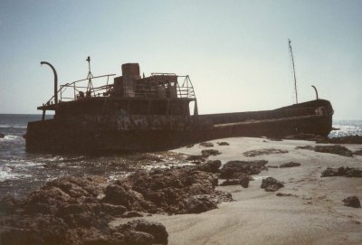 The wreck of the MV Sheba at the southern tip of Masirah