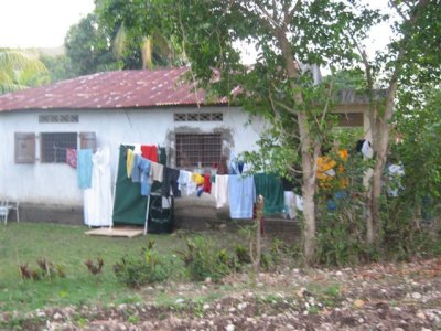 clothes line and portable shower