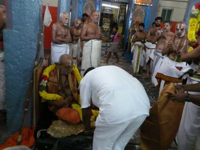 Sri Picchandi getting the mangalasasanams from the Jeeyar.jpg