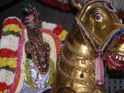Sri Parthasarathi on Gudirai vahanam - Vijayadasami purappadu2.jpg