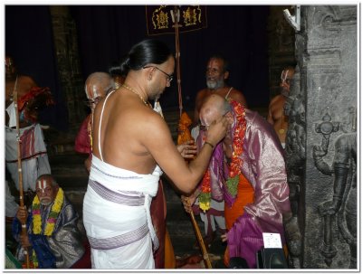 HH Sri Appan Parakala Embar Jeeyar receiving parthasarathi perumal mariyadai.jpg