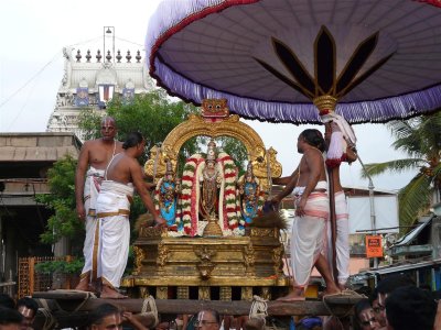 1st day Narasimhar on dharmAdhi peedam during purappadu.JPG