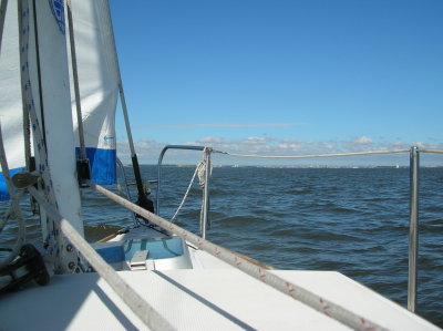 Finally out on the Chesapeak (I ran aground twice leaving BodkinsCreek)