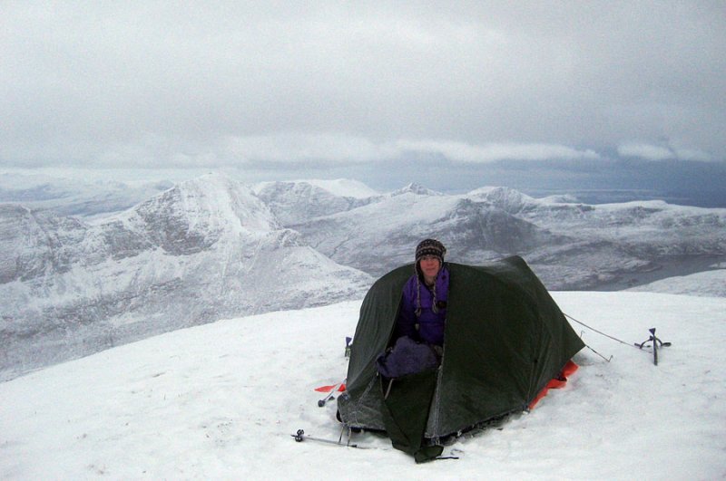 Dec 2010 Cul Mor camp in weak morning light- North West Scotland