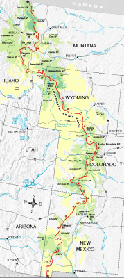 Overview map of the Continental Divide