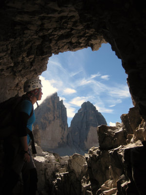 Looking out to the Cime Grande