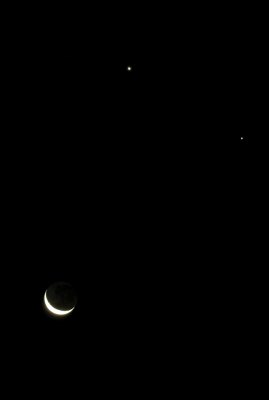 Moon and the planets Venus and Jupiter.