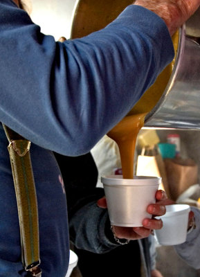 Pouring Off the Maple Cream