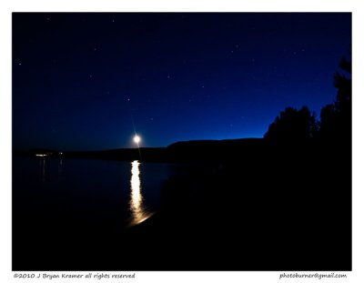 Yellowstone Lake at night