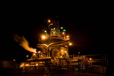 Nickel Refinery At Night