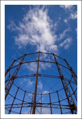Eternal and ethereal - disused gasometer and cloud