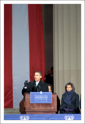 Obama at the Baltimore War Memorial Plaza January 17, 2009