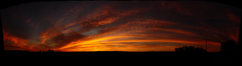 Uncropped Panorama of a Remarkable Sunset