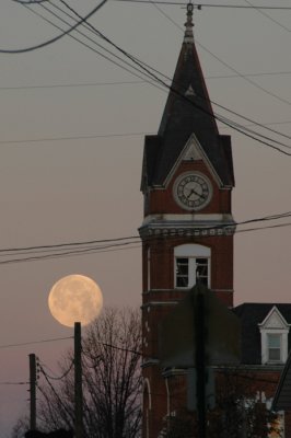 Snow Moon with Courthouse