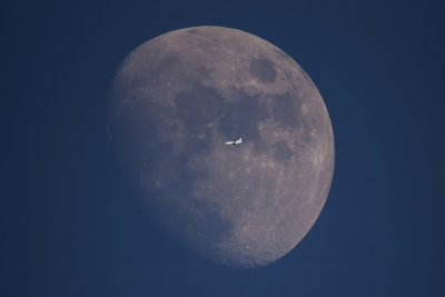 Moon with Plane Passage