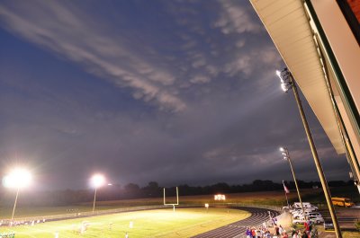 Mammatus Clouds above Football Field
