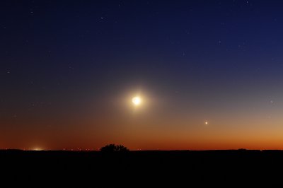 Crescent  Moon with Venus & Mars