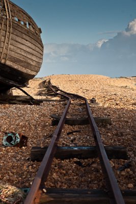 Beach tracks at Dungeness