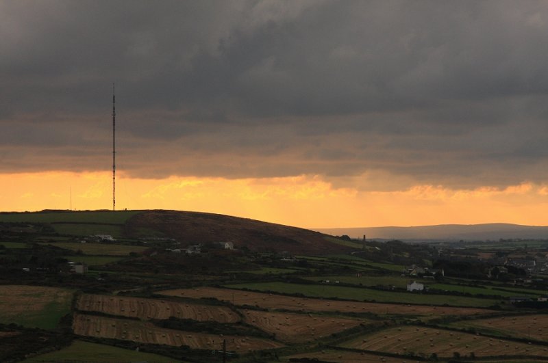 View near sunset from Carn Marth (incl. Redruth TV transmitter)