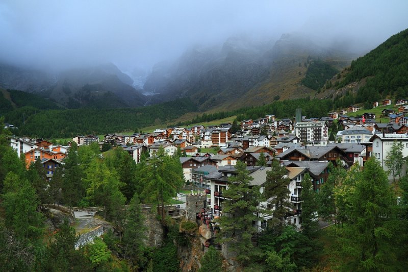 View of Saas Fee from the Panoramic Bridge