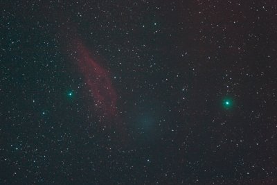 The California Nebula and Comet Holmes