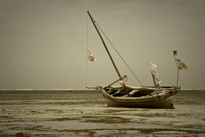lonely boat at Bamburi Beach