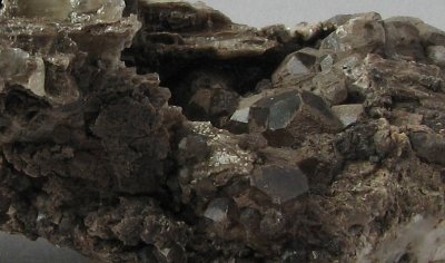 Analcime & Fluorite w/ Calcite Detail