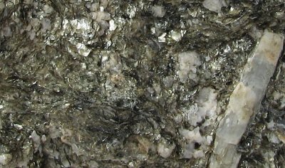 Kyanite in Mica Schist Detail