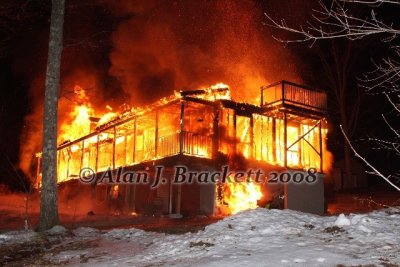 Charlton MA - Structure fire, 54 Daniels Rd. - February 3, 2008